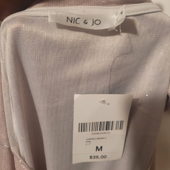 Sparkly Pink Romper Nic + Jo Forever 21 Sz Medium Disco Groovy Elvis - Picture 2 of 3